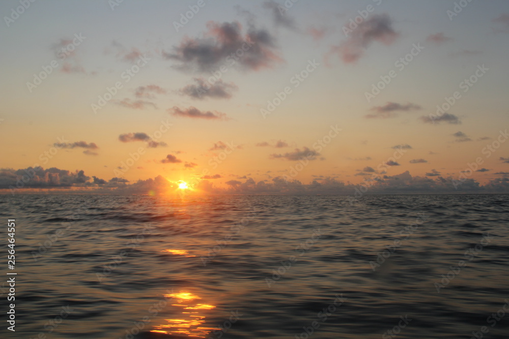 sunset in the pacific ocean