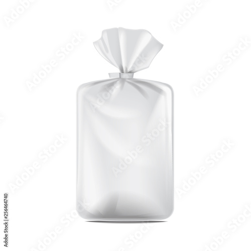 Rectangular blank packaging for bread. Pack for coffee, sweets, cookies isolated on white background. Vector mock up illustration