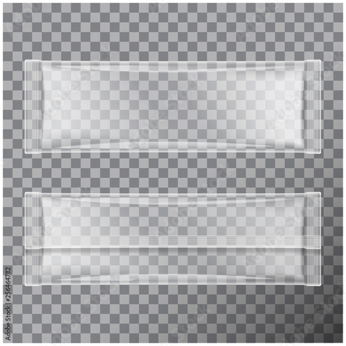 Spaghetti, capellini, pasta. Transparent package, isolated on transparent background. Vector mock up illustration