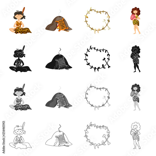 Vector design of evolution  and prehistory symbol. Set of evolution  and development  vector icon for stock.