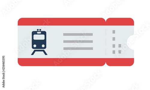 Train ticket vector flat isolated