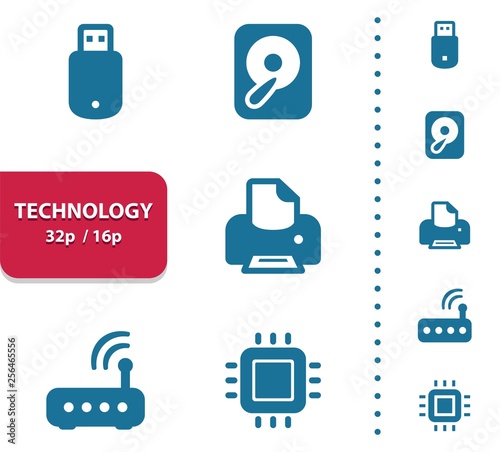 Technology Icons (4x magnification for preview).