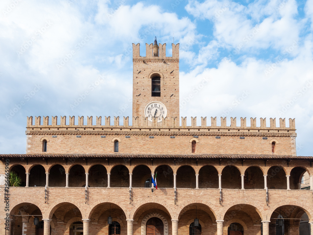 clock tower town hall of Urbisaglia Marche Italy