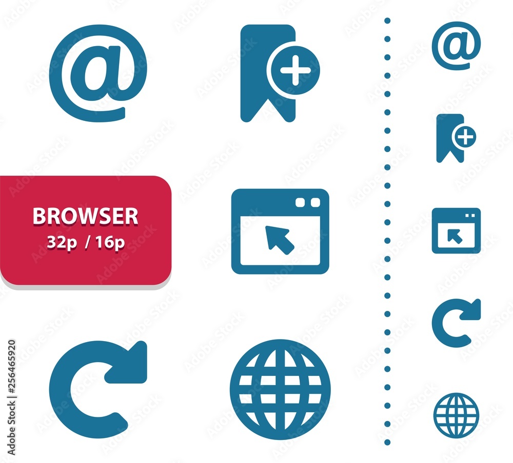 Browser Icons (4x magnification for preview). Browser Icons (4x magnification for preview).
