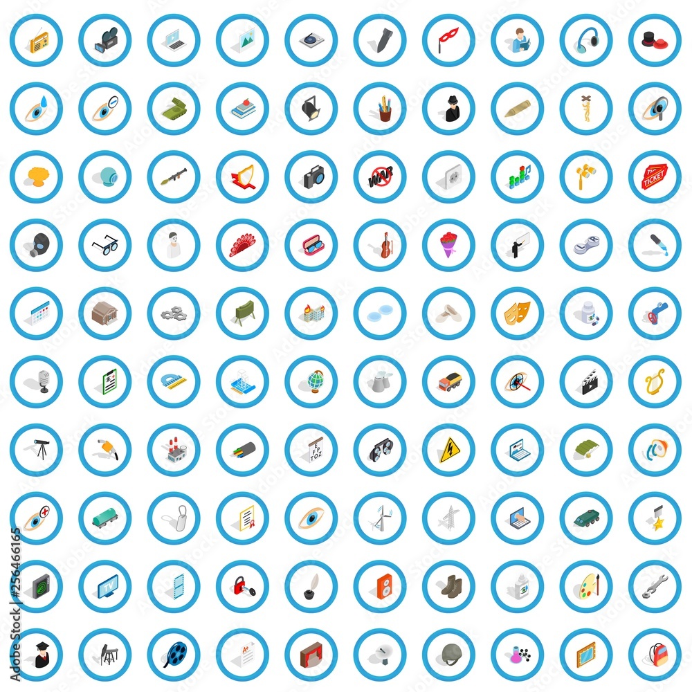 100 job icons set in isometric 3d style for any design vector illustration 100 job icons set in isometric 3d style for any design vector illustration