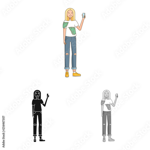 Isolated object of posture and mood logo. Collection of posture and female stock symbol for web.