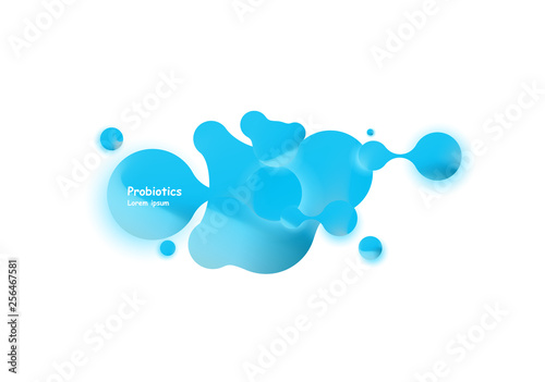 Probiotics bacteria vector design. Concept of design with Lactobacillus Probiotic Bacteria. Template design with Prebiotic healthy nutrition ingredient