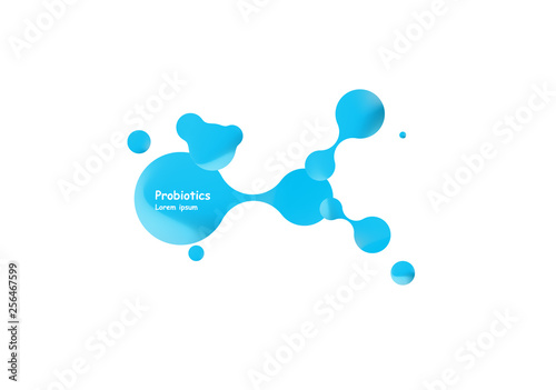 Probiotics bacteria vector design. Concept of design with Lactobacillus Probiotic Bacteria. Template design with Prebiotic healthy nutrition ingredient