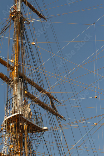 Details of the mast of the Italian ship Qmerigo Vespucci