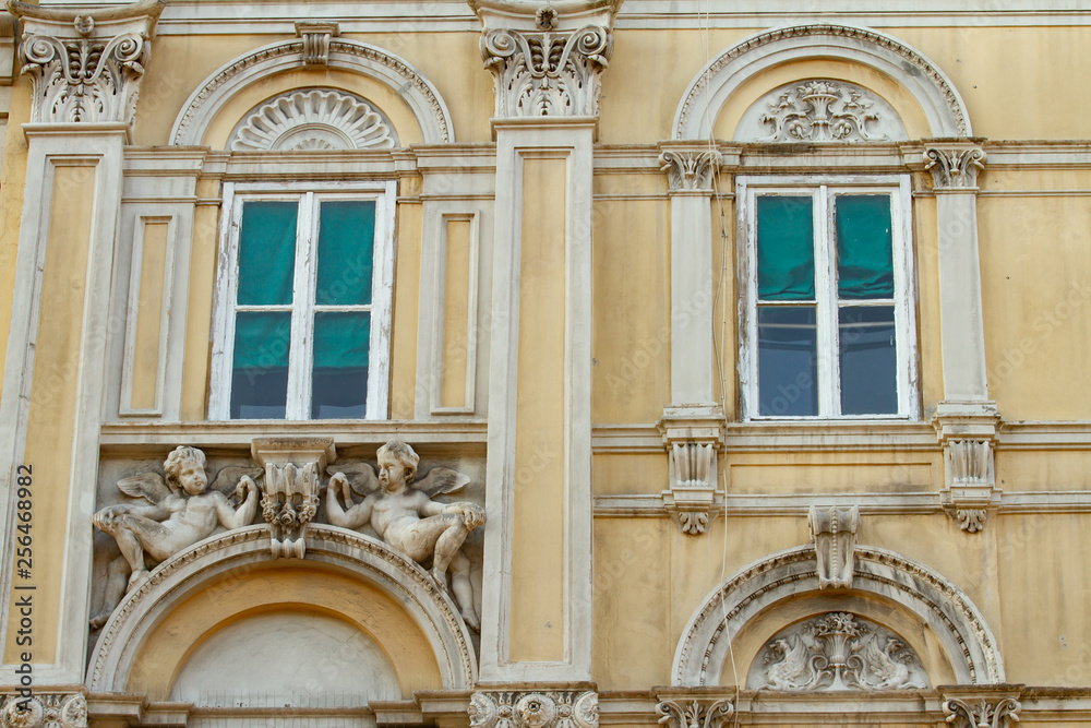 Typical neoclassic style facade in Trieste