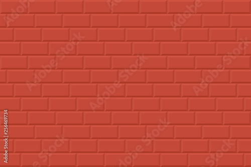 Wall seamless background - brick texture. Red geometric repeatable design