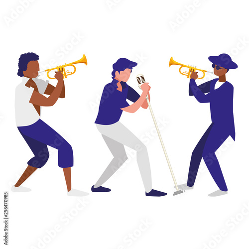 singer and musicians band characters