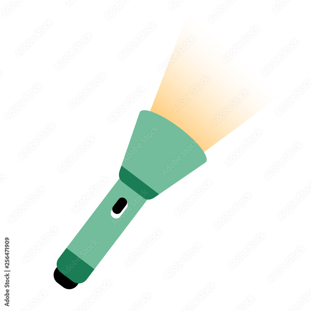 Torch flat illustration on white Torch flat illustration on white