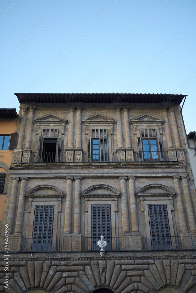 Florence, Italy - February 27, 2019 : View of Palazzo Uguccioni