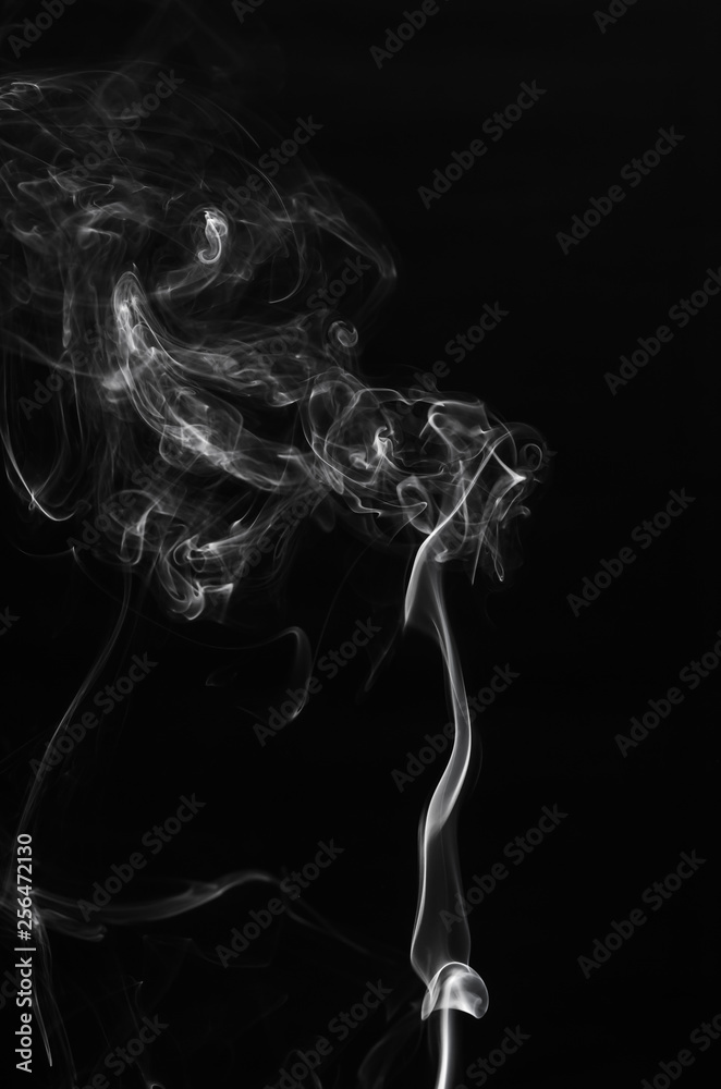 abstract swirl fragment shape movement motion effect of white smoke on black background. burn of incense trail flowing in dark. smell environment air pollution. abstract swirl fragment shape movement motion effect of white smoke on black background. burn of incense trail flowing in dark. smell environment air pollution.