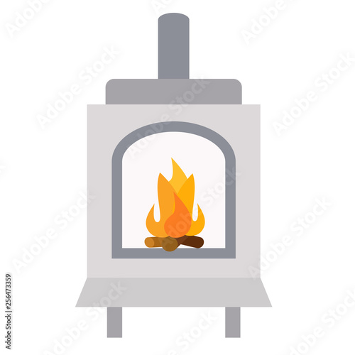 Furnace flat illustration on white