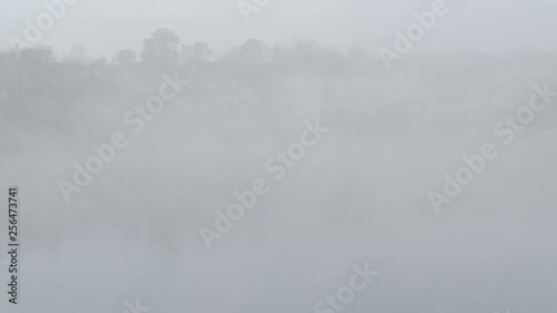 Wallpaper Mural Amazing early morning mist in canyon over lake with blue water  Torontodigital.ca