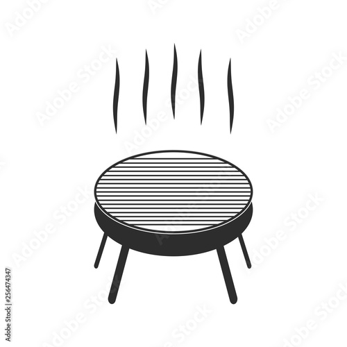 BBQ party icon isolated on white background. Barbeque grill concept. Cookout. Vector flat design