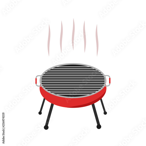 BBQ party icon isolated on white background. Barbeque grill concept. Cookout. Vector flat design