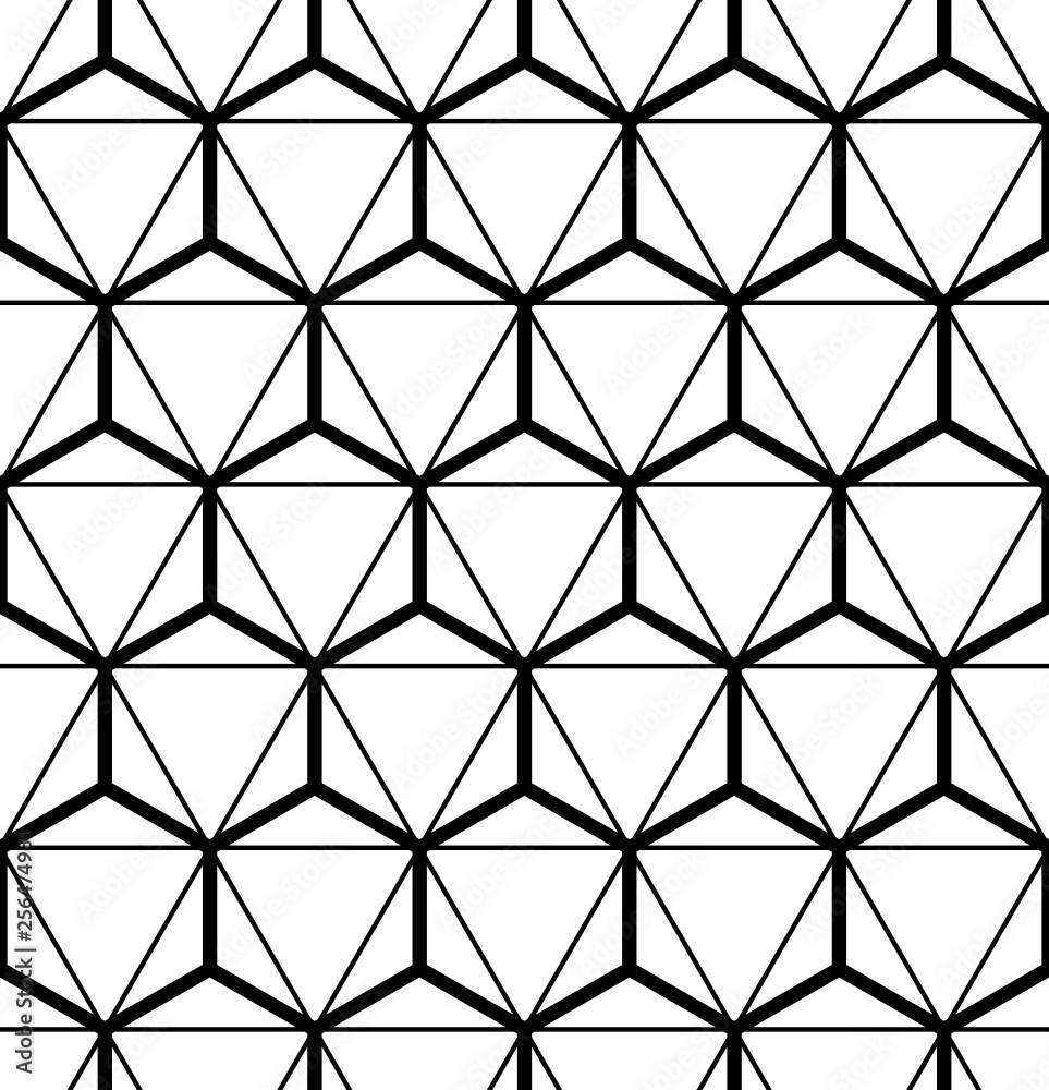Vector seamless texture. Modern geometric background. Lattice with hexagonal cells. Vector seamless texture. Modern geometric background. Lattice with hexagonal cells.