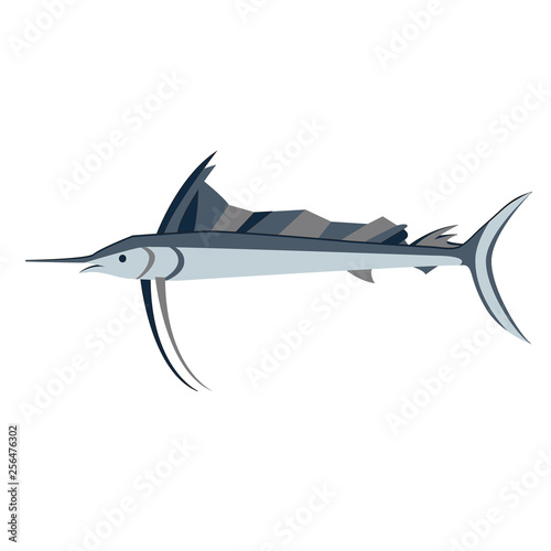Swordfish flat illustration on white