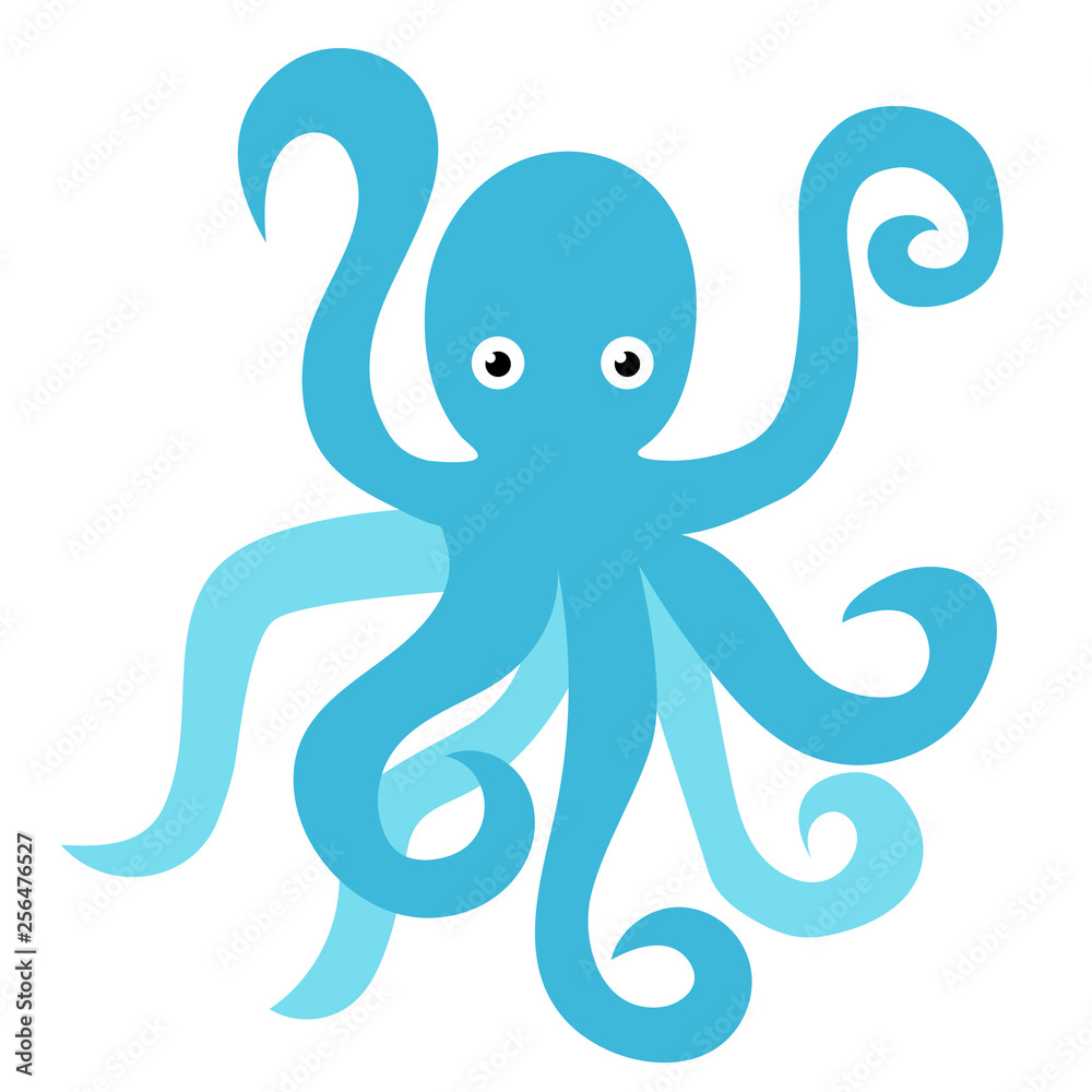 Fototapeta premium Octopus flat illustration on white