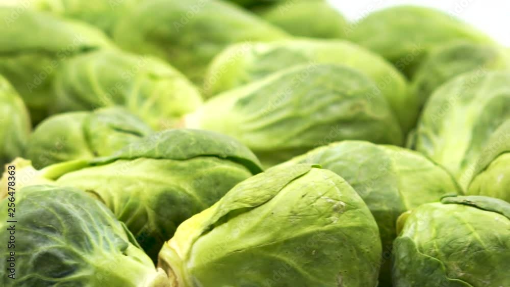 Bunch of Brussel Sprouts Closeup in 4k 3840 x 2160 Rotating Loop-able 360 Degree Rotation Bunch of Brussel Sprouts Closeup in 4k 3840 x 2160 Rotating Loop-able 360 Degree Rotation