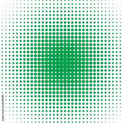 Background of green dots on the white 