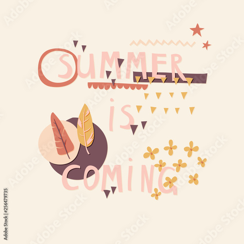 Summer Is Coming cut out paper lettering