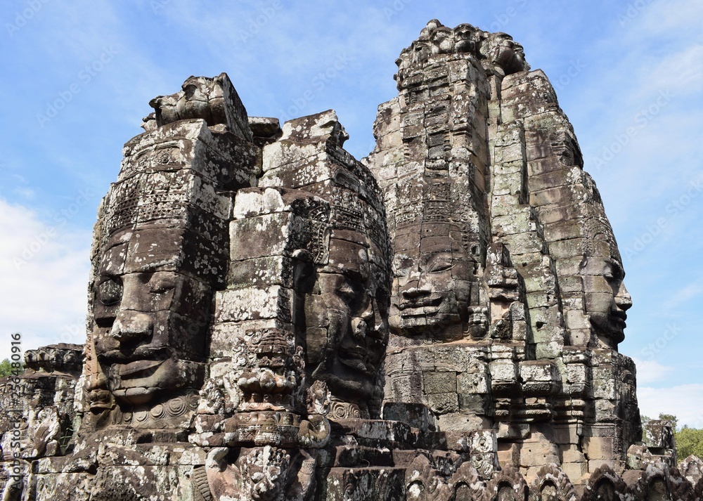 Faces temple Bayon in Angkor Thom/Siem Reap