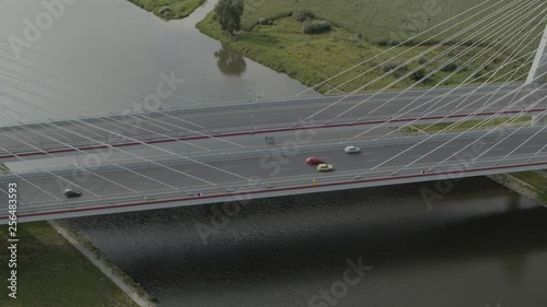 Wallpaper Mural Aerial view of double cable-stayed bridge over Vistula River in Krakow, Poland Torontodigital.ca