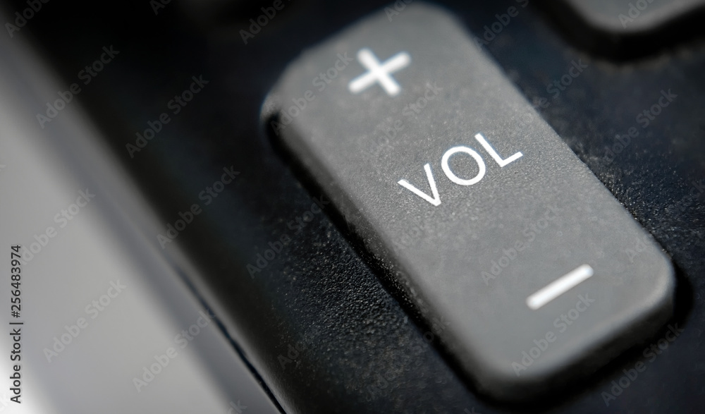 Audio Volume Button on a Plastic Remote Control. Audio Volume Button on a Plastic Remote Control.