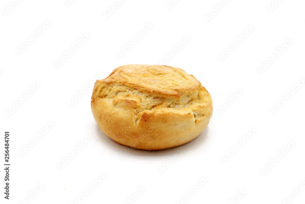 bun  - freshly baked wheat bun isolated on white