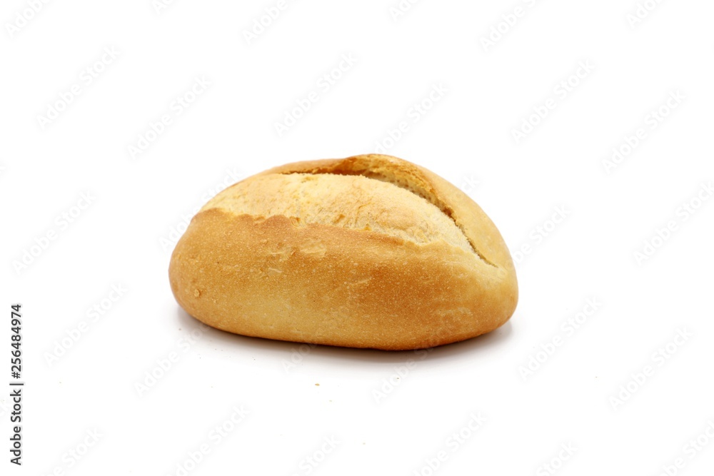 bun  - freshly baked wheat bun isolated on white