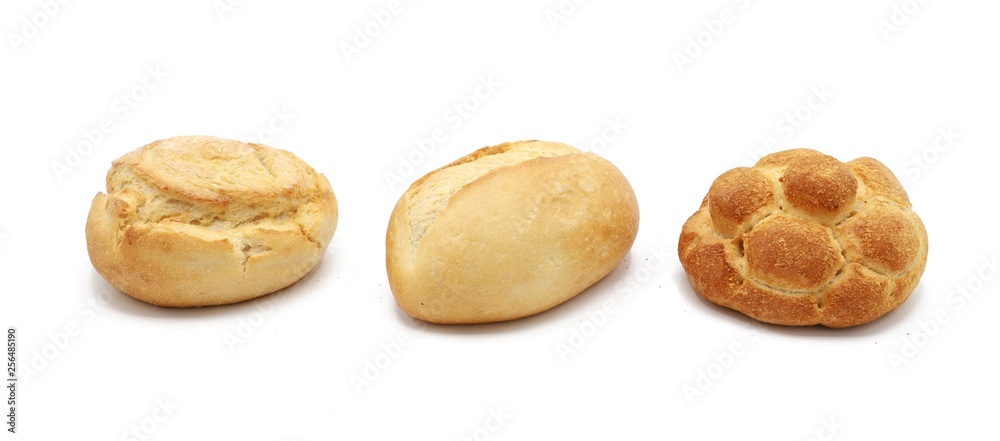 bun - set of different freshly baked bun isolated on white bun - set of different freshly baked bun isolated on white