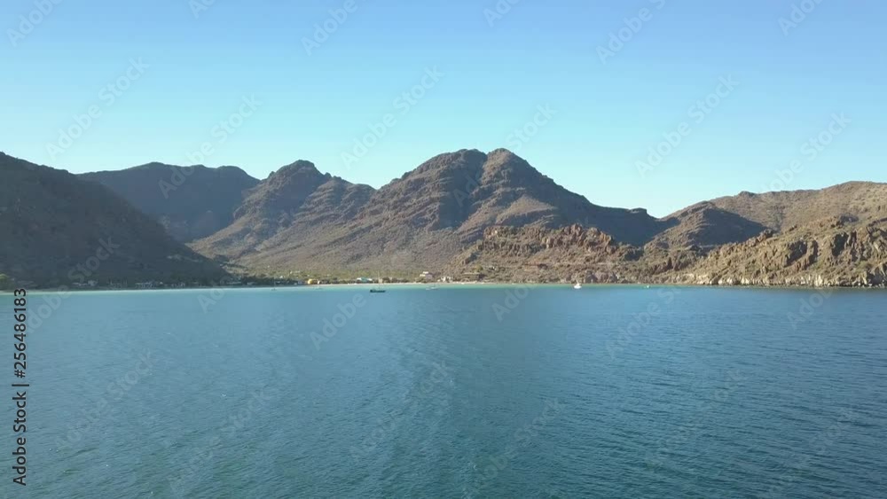 Aerial view of the Coyote beach with desertic mountains in Baja california. Aerial view of the Coyote beach with desertic mountains in Baja california.