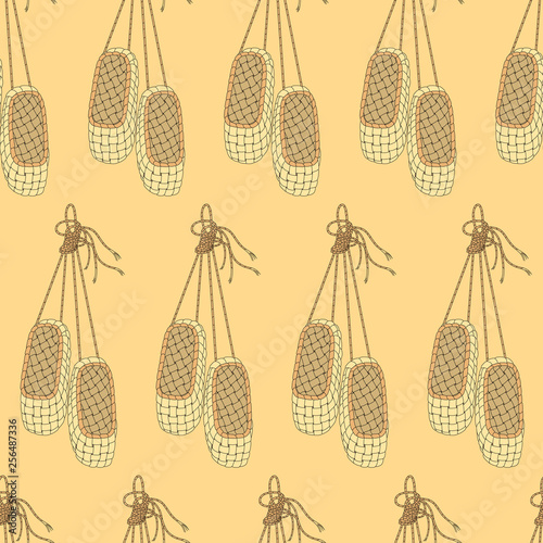 seamless pattern with bast shoes