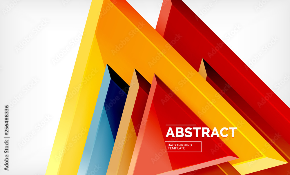 Flying triangles compostion geometric background Flying triangles compostion geometric background