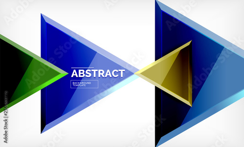 Flying triangles compostion geometric background