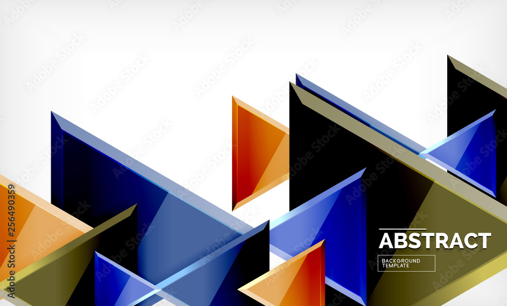 Flying triangles compostion geometric background Flying triangles compostion geometric background