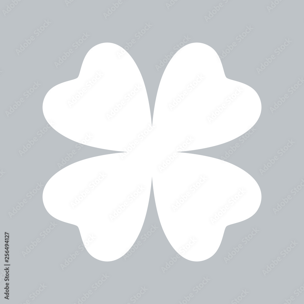 Clover flat icon on gray background, for any occasion Clover flat icon on gray background, for any occasion