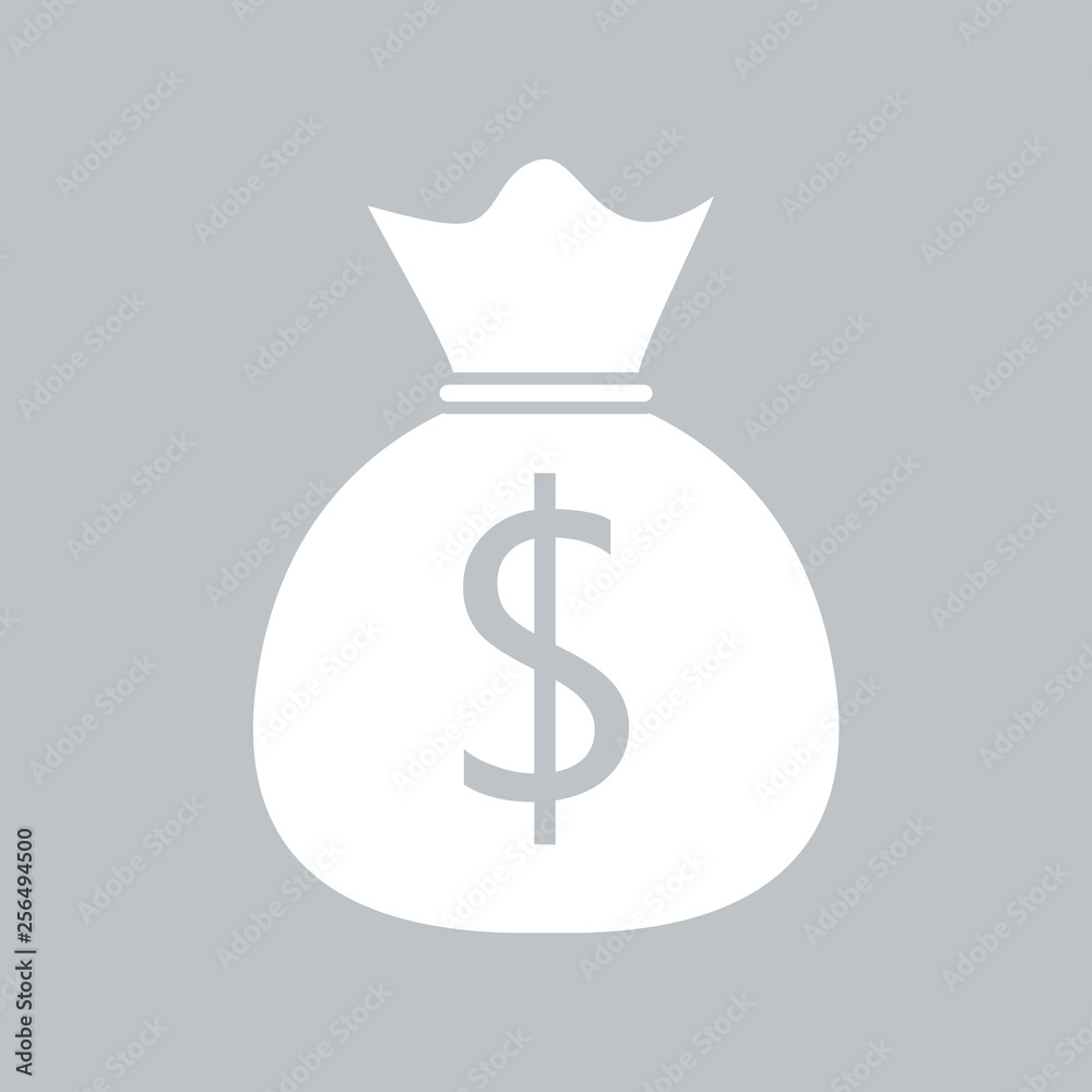 Money bag flat icon on gray background, for any occasion Money bag flat icon on gray background, for any occasion