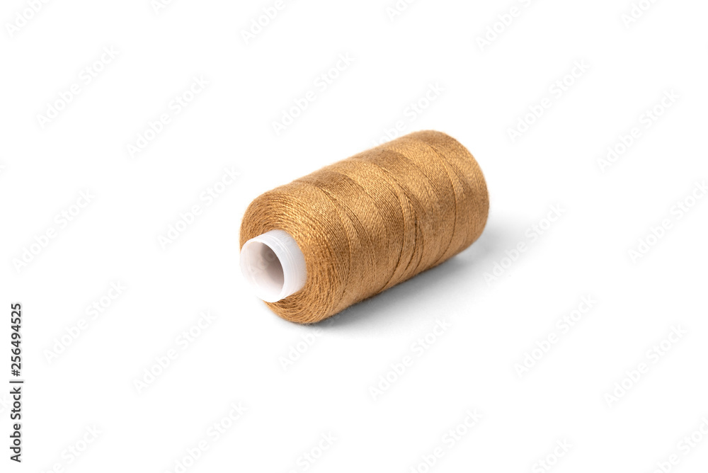 Brown threads isolated on white background. Brown threads isolated on white background.