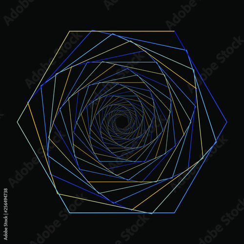 hexagon linear art