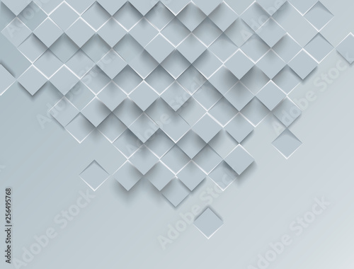 Abstract geometric shape from grey  transparent bricks, regtangles, vector background.