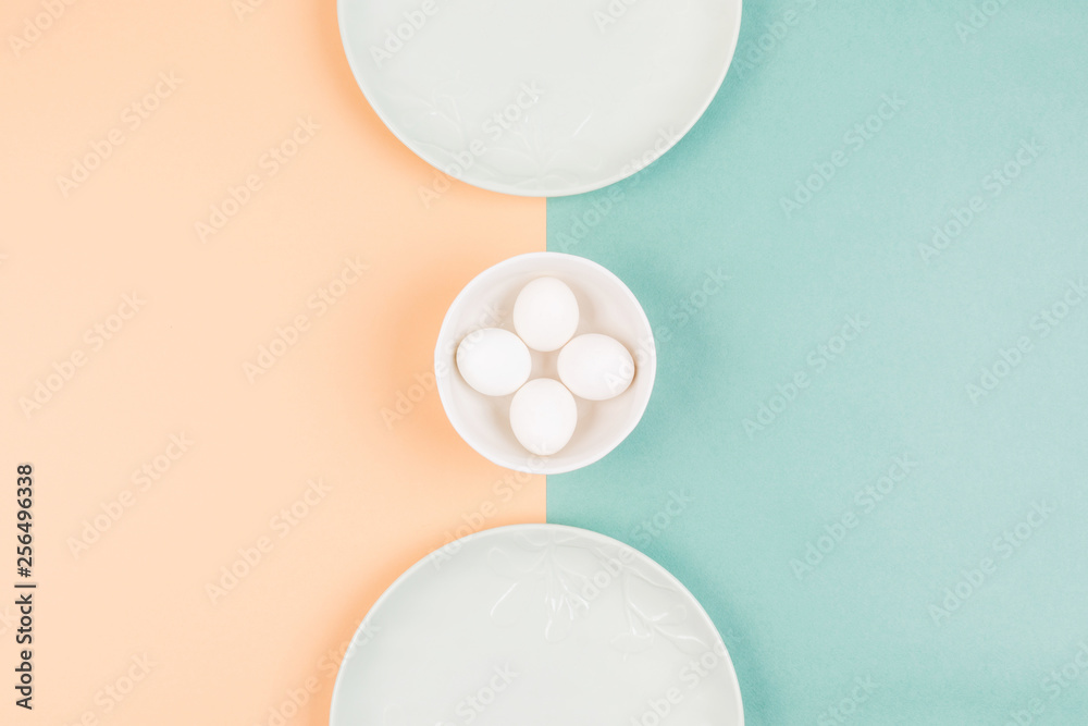 Three eggs on a plate. Three eggs on a plate.