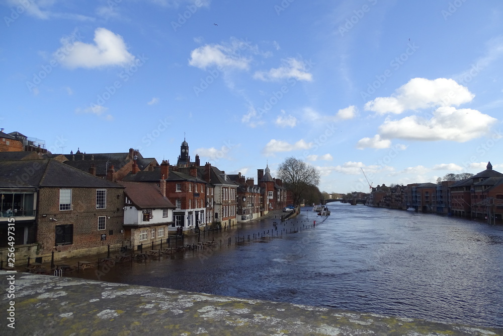 Fototapeta premium Flooding on the River Ouse, York - Yorkshire, England, UK