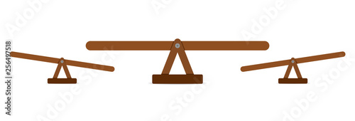 Seesaw or wooden balance scale
