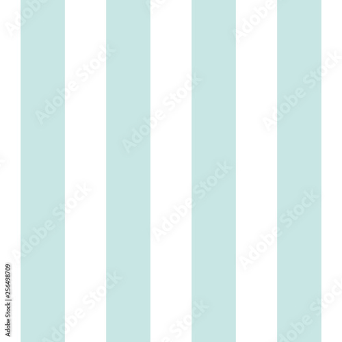 Preppy wide vertical stripe seamless pattern in turquoise and white. Clean coastal repeat design, great for beach house decor, summer fashion, textiles, towel designs and wallpaper. Vector.