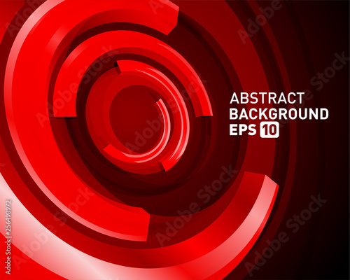 Abstract 3d circle lines in perspective modern vector background
